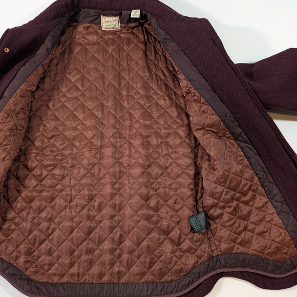 Scotch & Soda Men's Wool Burgundy Maroon Button-up Shirt Jacket Lined Size M - Picture 8 of 15